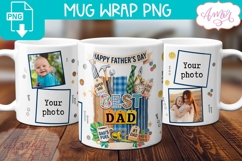 Happy Father's day photo mug wrap, Best Dad coffee mug PNG Product Image 2