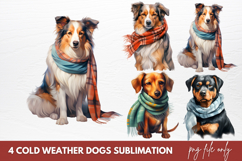 Christmas Cold Weather Dogs Sublimation Clipart Product Image 1