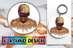 Cheerful Round Car Coaster, Afro Mam Product Image 1