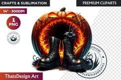 Halloween Character Boots - Spooky Gothic Clipart PNG Product Image 1