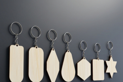 Keychain Laser Cut Files Bundle Wooden Keychain Blank Templa Product Image 3