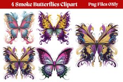 Smoke Butterflies Clipart PNG Product Image 1