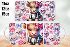 Halloween Highland Cow Mug Wrap Sublimation 11oz, 12oz, 15oz Product Image 1