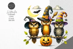 Halloween clipart, Halloween owls clipart, Autumn clipart Product Image 1