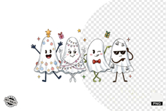 Cartoonish Halloween Ghosts PNG Product Image 1