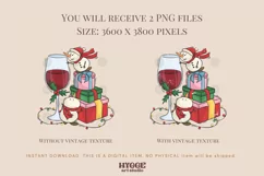 Christmas Snowmen Sublimation | Christmas PNG | Red Wine PNG Product Image 2