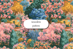 Impressionist Garden Floral Seamless Pattern | Vibrant Art Product Image 1