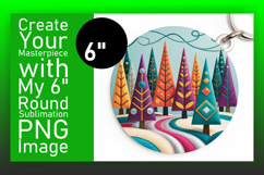 Stylish Round Design Keychain Template , Holiday Product Image 1