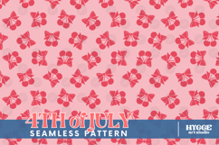 American 4th of July Coquette Cherry Bow Seamless Pattern Product Image 1