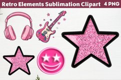 Retro Elements Sublimation Clipart, Sublimation PNG Product Image 1