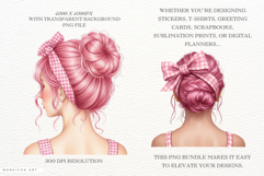 Messy Bun Woman Clipart Huge Bundle Product Image 13