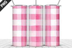 Pink Plaid Tumbler Design | Valentine&#039;s Day Tumbler Wrap Product Image 4