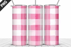 Pink Plaid Tumbler Design | Valentine's Day Tumbler Wrap Product Image 4
