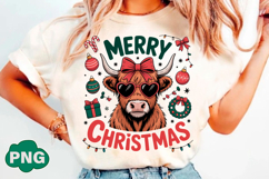 Funny Cow Merry Christmas PNG Product Image 2
