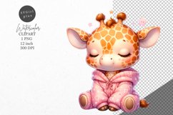 Giraffe clipart, Giraffe sleeping clipart, Cute animals Product Image 1