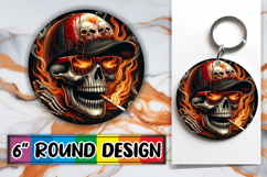 Radiant Car Coaster Circle PNG, Skull Product Image 1