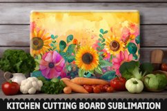 Cutting Board Sublimation Design - Sunflowers Sublimation Product Image 1