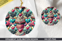 Cupcakes Stained Glass Ornament PNG, Digital Download File Product Image 1