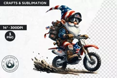 American biker clipart, Patriotic Gnome, Motocross gnome Product Image 1