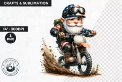 American biker clipart, Patriotic Gnome, Motocross gnome Product Image 1