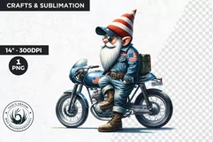 American biker clipart, Patriotic Gnome, Road 66, USA flag Product Image 1