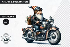 American biker clipart, Patriotic Gnome, Road 66, USA flag Product Image 1