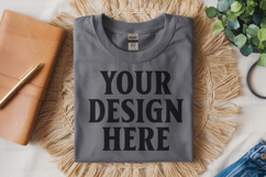 Ash Gildan 5000 Flat Lay Tshirt Mockup, G5000 mockup, trandy Product Image 1