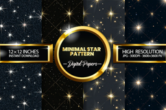 minimal star pattern Digital Papers - 04 variations Product Image 1