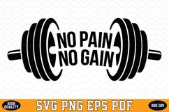 No Pain No Gain SVG | Quotes | SVG Cut files Product Image 1