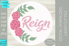 Reign Floral Laser svg, Nursery floral Glowforge Laser svg Product Image 2