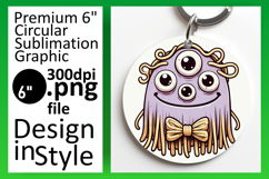 Whimsical Round Design Keychain Template , Monster Product Image 1