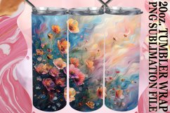 15x Watercolor Tumbler Wrap Bundle PNG, Spring Flowers Product Image 8