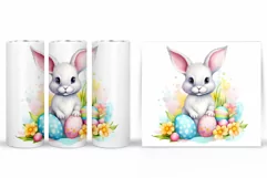 Cute Bunny Tumbler Sublimation. Bunny Easter Tumbler Design Product Image 2