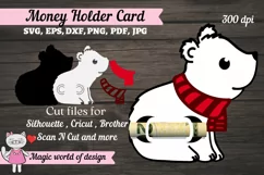 3d Christmas Northern bear, Money Holder SVG, paper craft Product Image 1