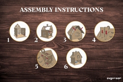 Christmas Houses Candle Holder Bundle | Laser Cut | SVG Product Image 17