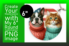 Unique Round Design Coaster PNG , Dog and cat Product Image 1