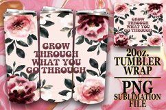 Radiant days 20oz tumbler wrap, Flower Quote Product Image 1