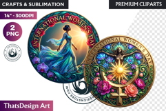 International Women's Day Round Cliparts &amp; Backgrounds PNG Product Image 1