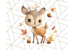 Woodland Autumn Critters PNG Clipart, Cute Fall Animals Product Image 5