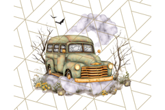 Halloween Cottagecore Truck PNG Clipart, Fall Style Clip Art Product Image 5