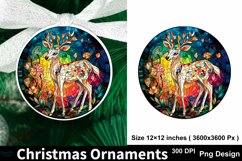 Christmas stained glass deer ornament sublimation PNG Product Image 1