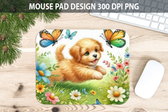 Watercolor Dog Mouse pad Sublimation - Animal PNG Design Product Image 1