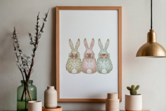 Hand-Drawn Easter Bunnies Clipart Product Image 6