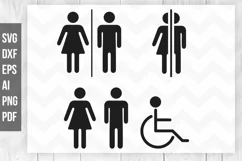 Restroom Sign SVG, Bathroom SVG, Toilet Door sticker, icon Product Image 1