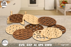 Wooden Coasters Laser Cut Megabundle | Glowforge | SVG Product Image 8