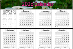 editable 2026 Calendar canva template Product Image 2