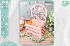 Happy Mother's day crate, treats Box Glowforge Laser cut svg Product Image 2