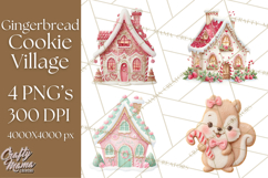 Gingerbread Village Gouache PNG Clipart Product Image 1