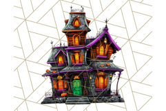 Haunted Houses Clipart PNG, Spooky Halloween Homes Product Image 5