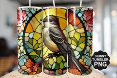 Eastern Phoebe Single Bird Stained Glass - Tumble Design Product Image 1